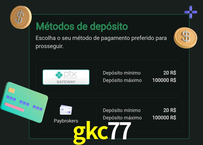 O cassino gkc77 oferece uma grande variedade de métodos de pagamento